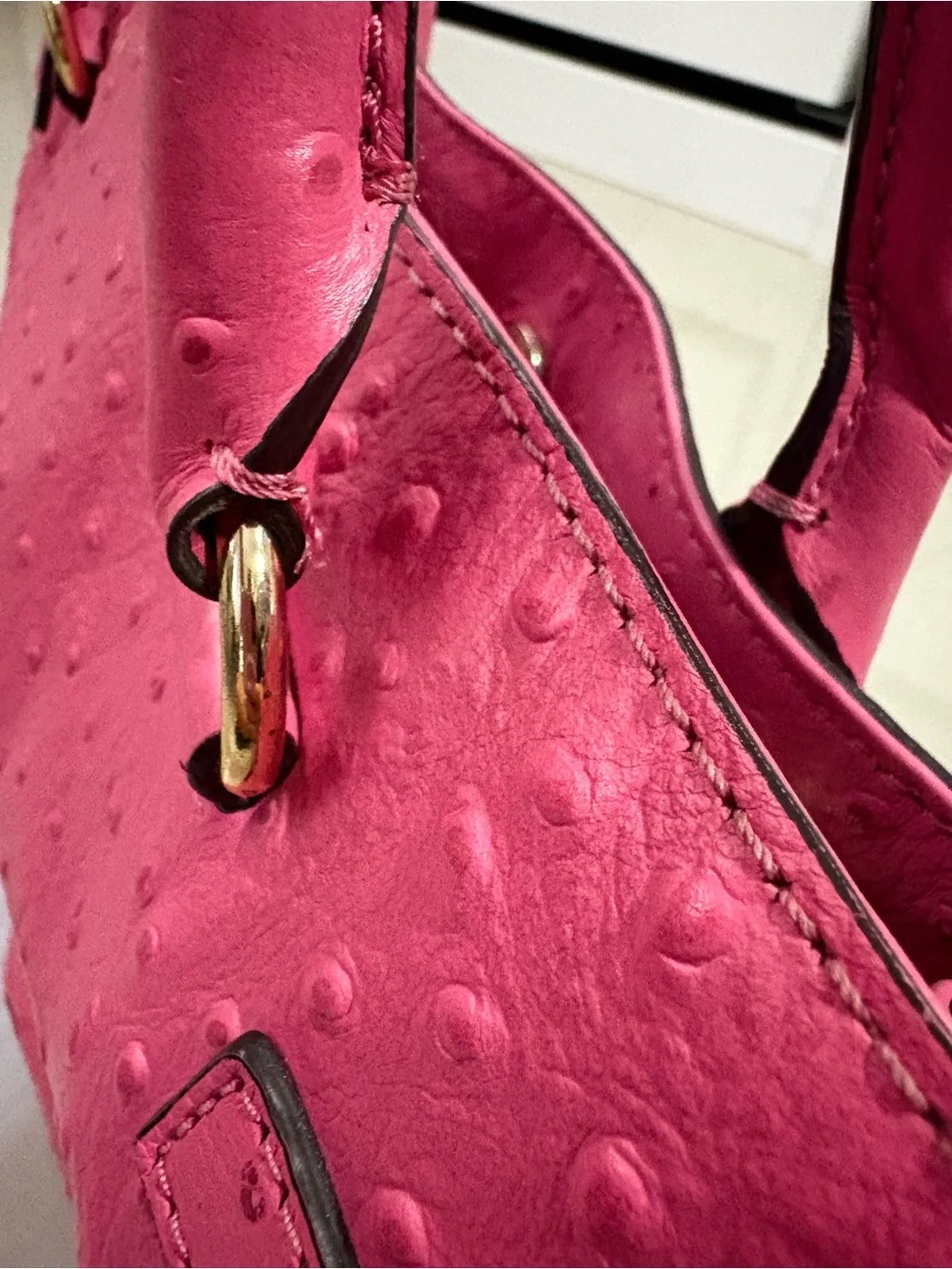 Michael Kors Bright Pink Hamilton Leather Satchel with Gold Hardware